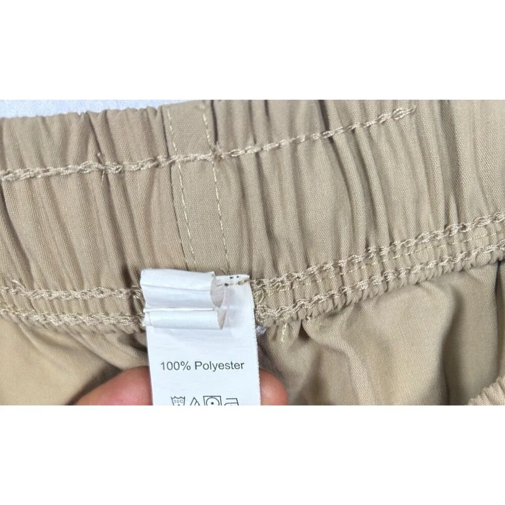 SHEIN Mens Cargo Jogger Pants Khaki Size M Utility Tactical Pockets Elastic Wais